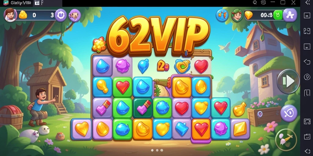 Tangkapan layar dari gameplay seru 62VIP yang penuh warna.