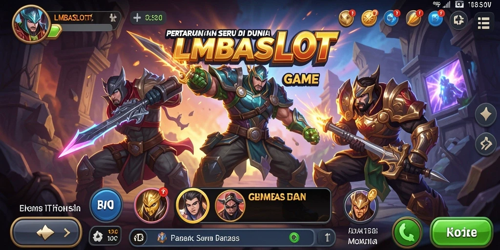 Tampilan gameplay LMBASLOT dengan aksi pertarungan yang mendebarkan.