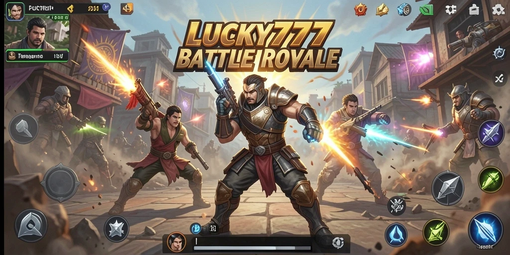 Screenshot menampilkan aksi mendebarkan dalam LUCKY777 Battle Royale.