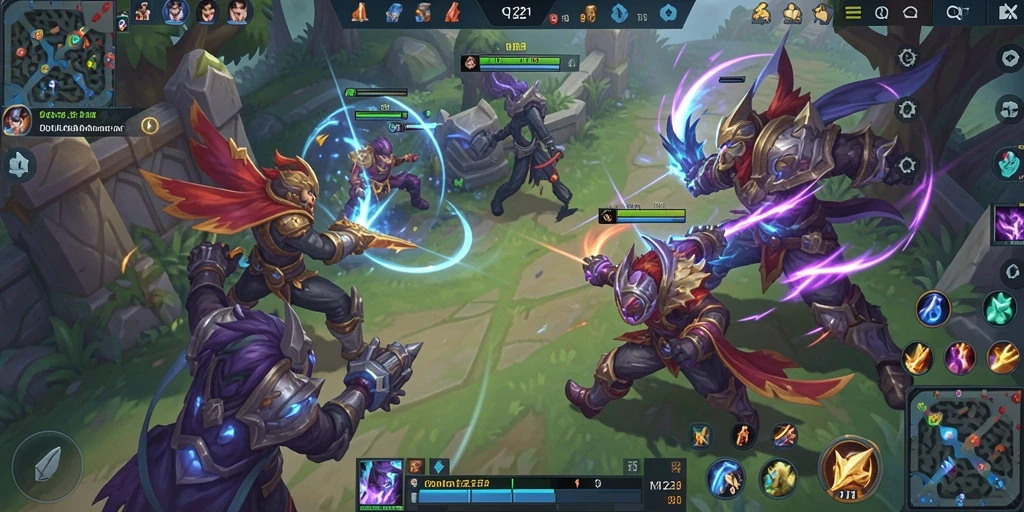 Screenshot gameplay seru dari QQ1221 MOBA.