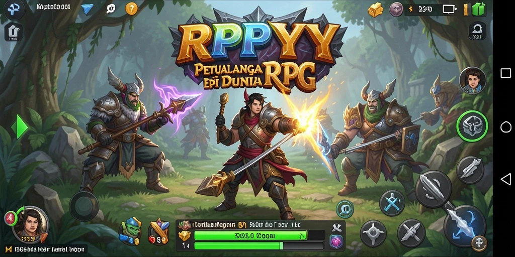 Screenshot gameplay RPYYY yang menampilkan pertempuran mendebarkan.