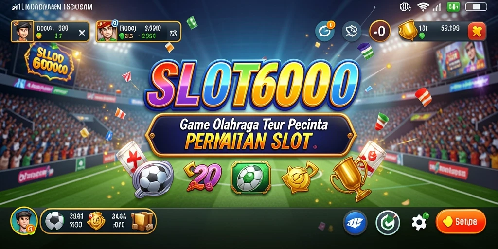 Tampilan gameplay menarik dalam SLOT6000 dengan latar belakang olahraga.