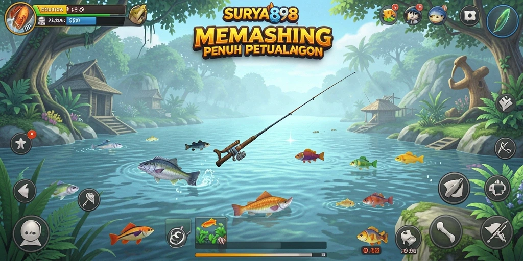 Gameplay SURYA898 dengan aksi memancing yang menegangkan.